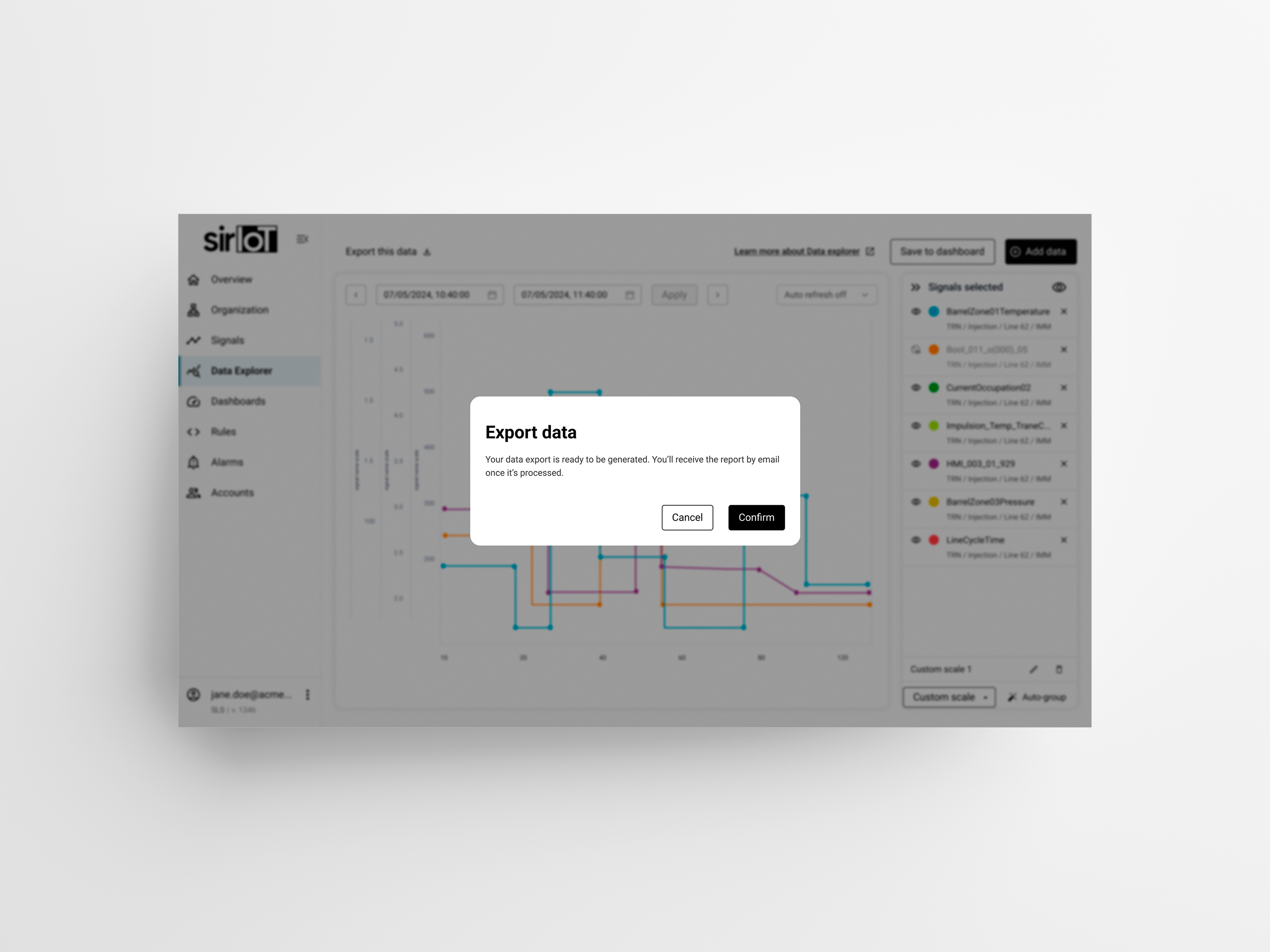Data explorer modal Data explorer modal