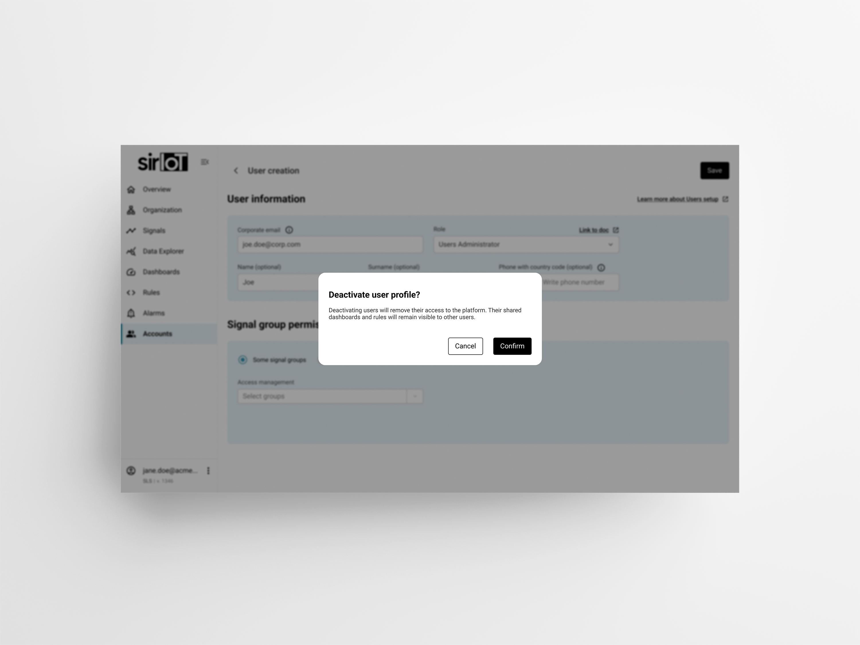 Account modal Account modal